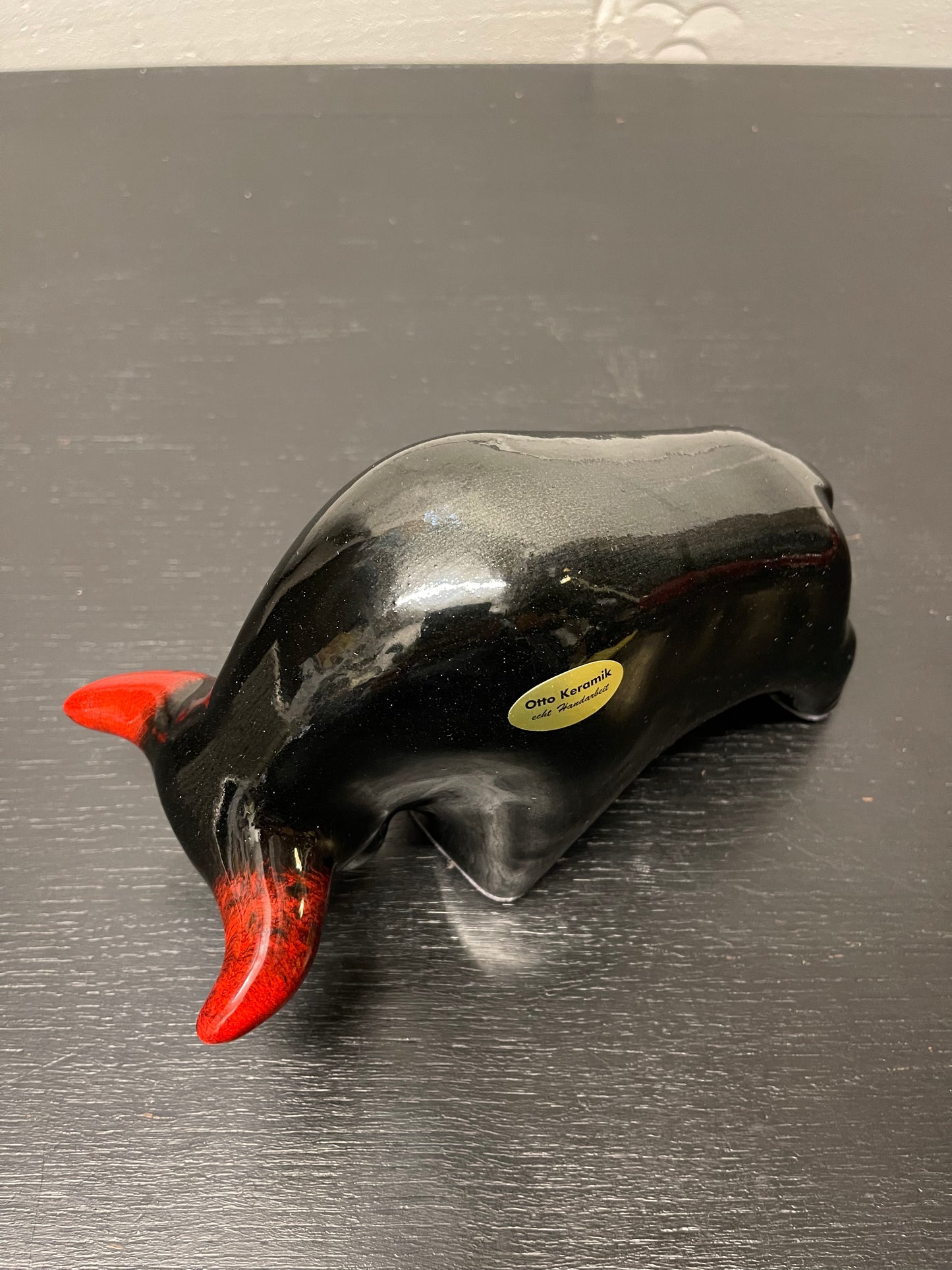 Otto Keramik Ceramic Bull West German Pottery Fat Lava