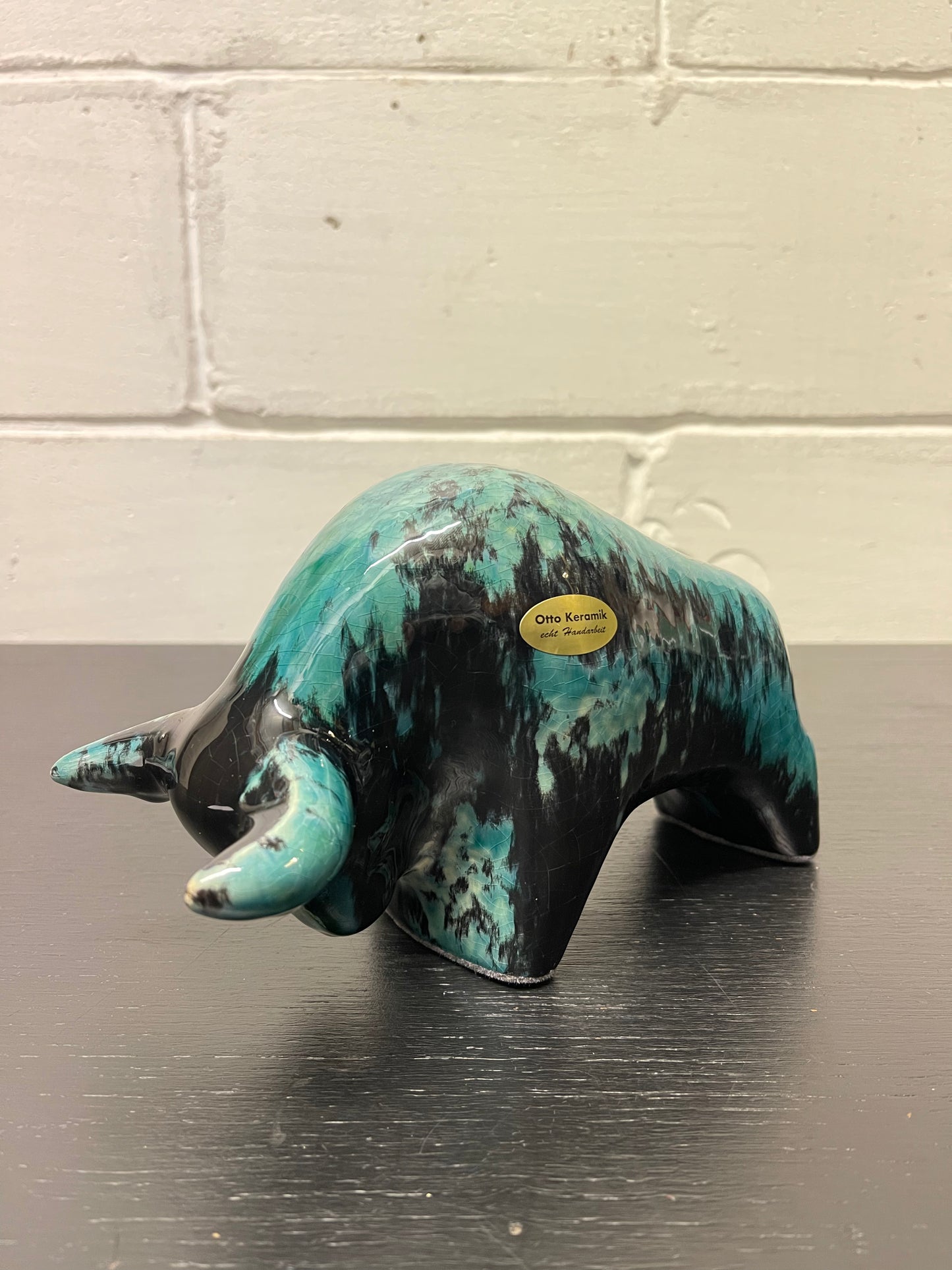Otto Keramik Ceramic Bull West German Pottery Fat Lava