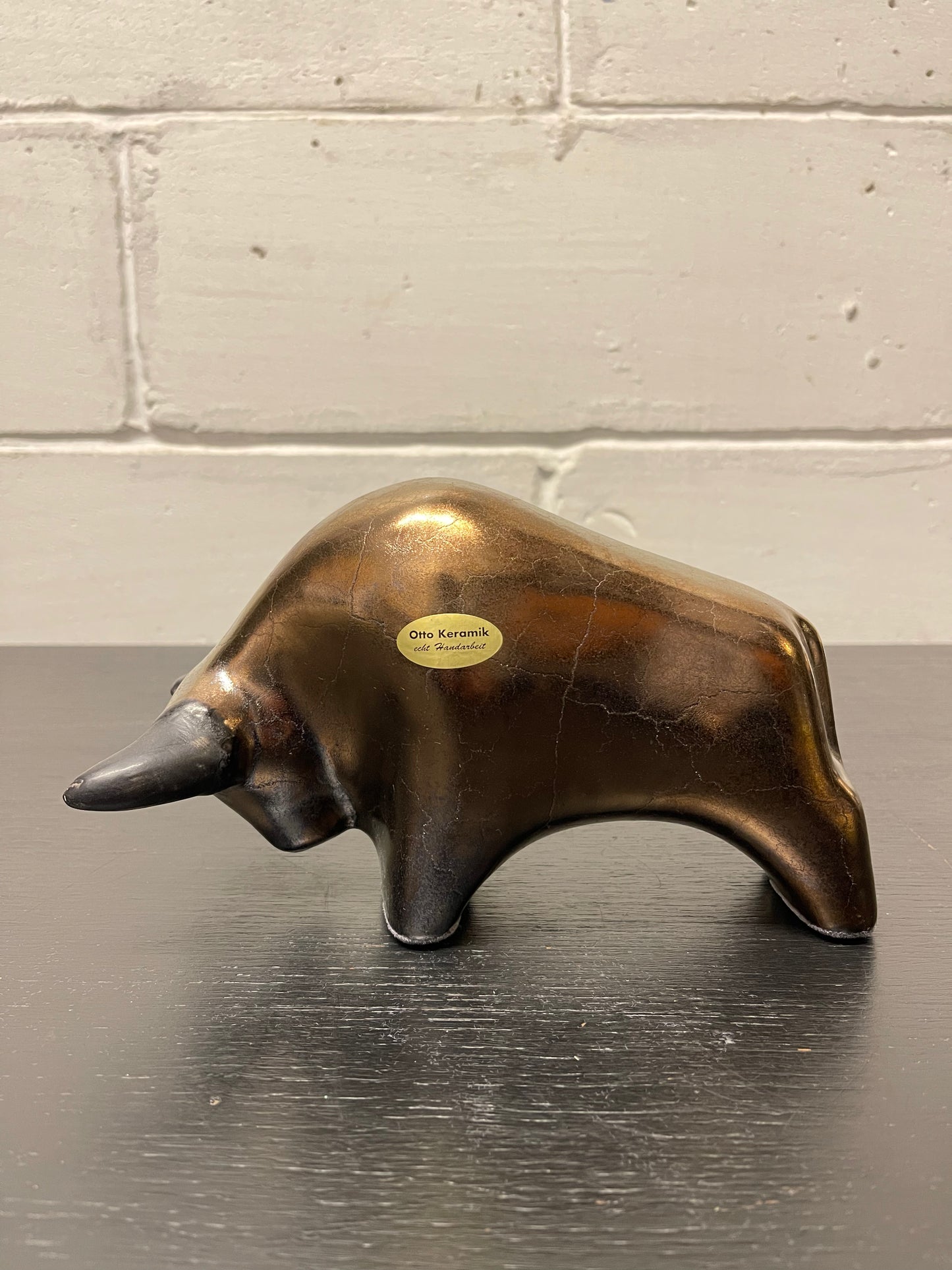 Otto Keramik Ceramic Bull West German Pottery Fat Lava
