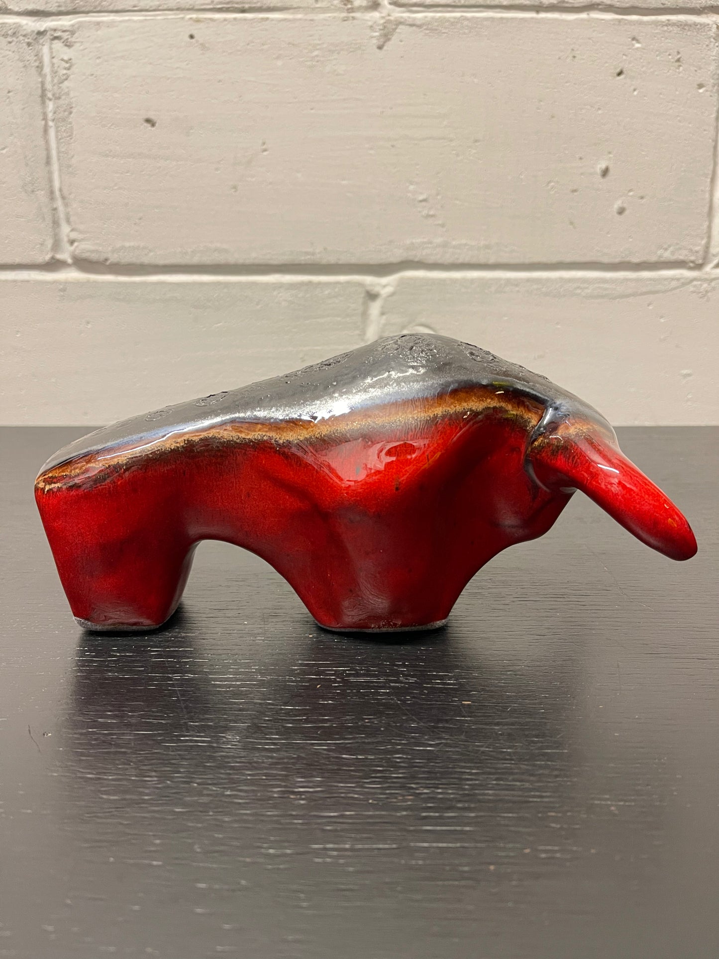 Otto Keramik Ceramic Bull West German Pottery Fat Lava