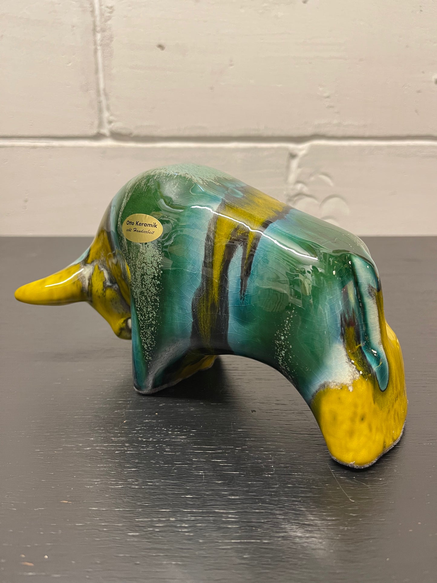 Otto Keramik Ceramic Bull West German Pottery Fat Lava