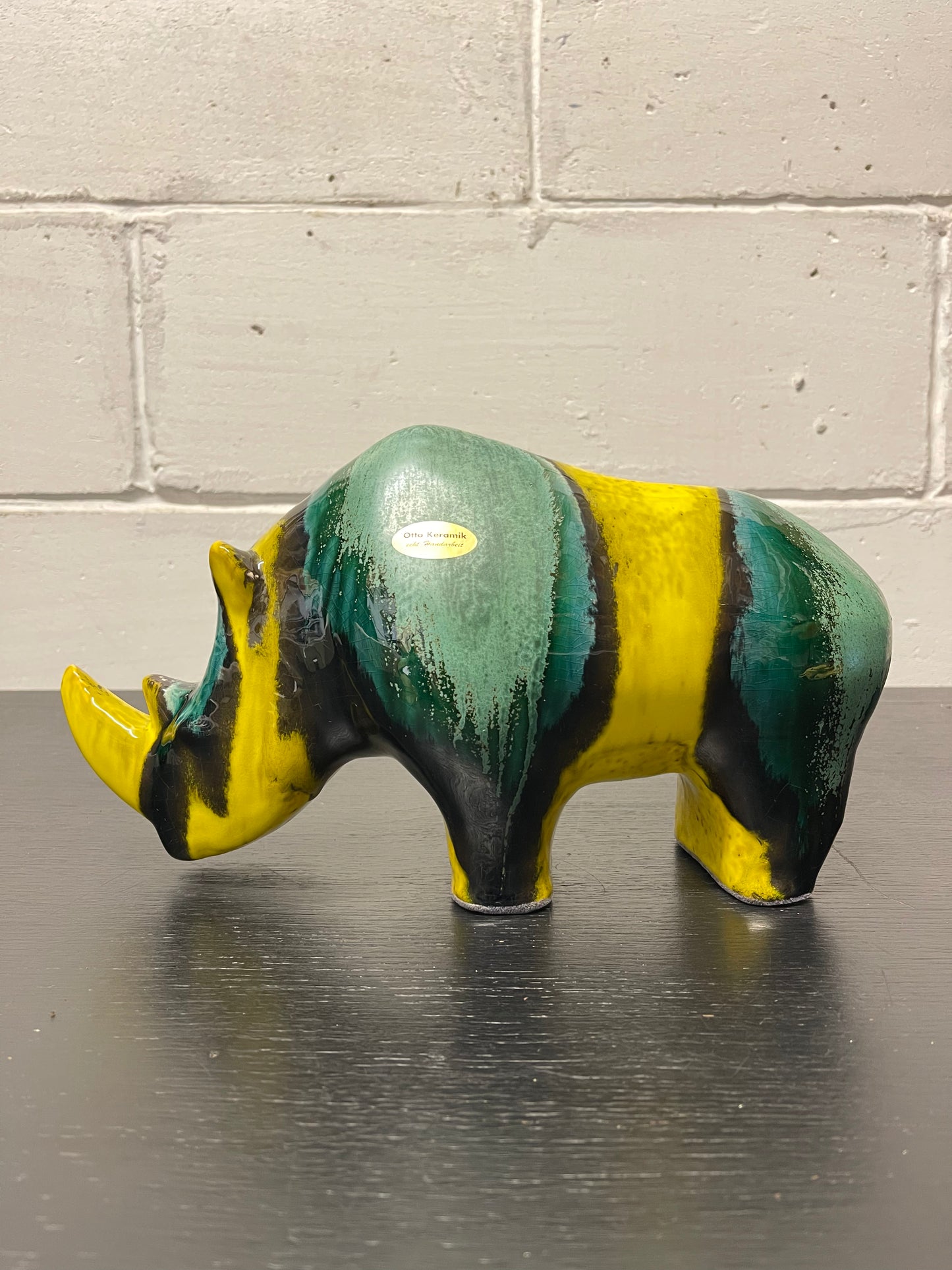 Exclusive Otto Keramik Ceramic Rhino West German Pottery Fat Lava