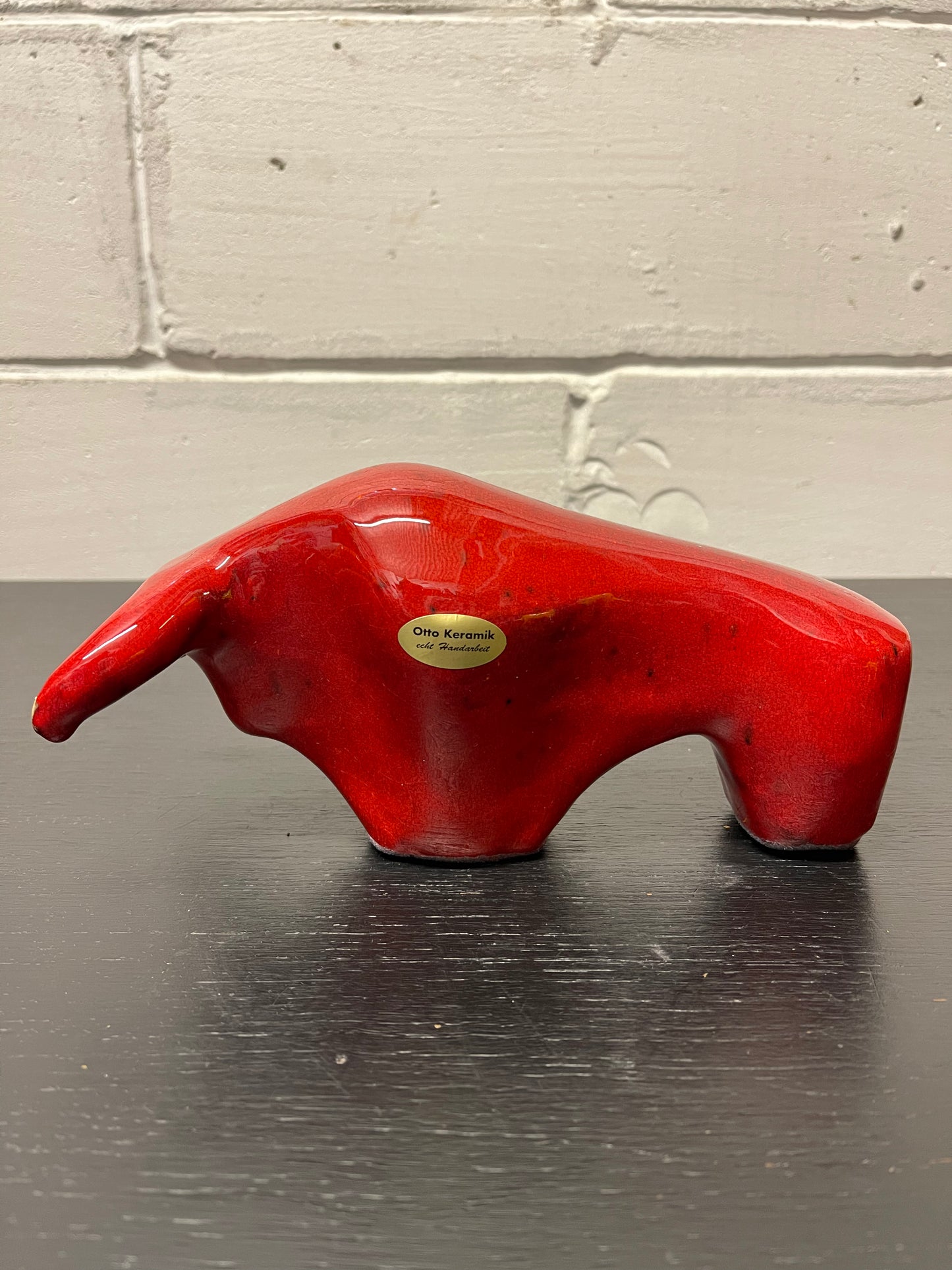 Otto Keramik Ceramic Bull West German Pottery Fat Lava