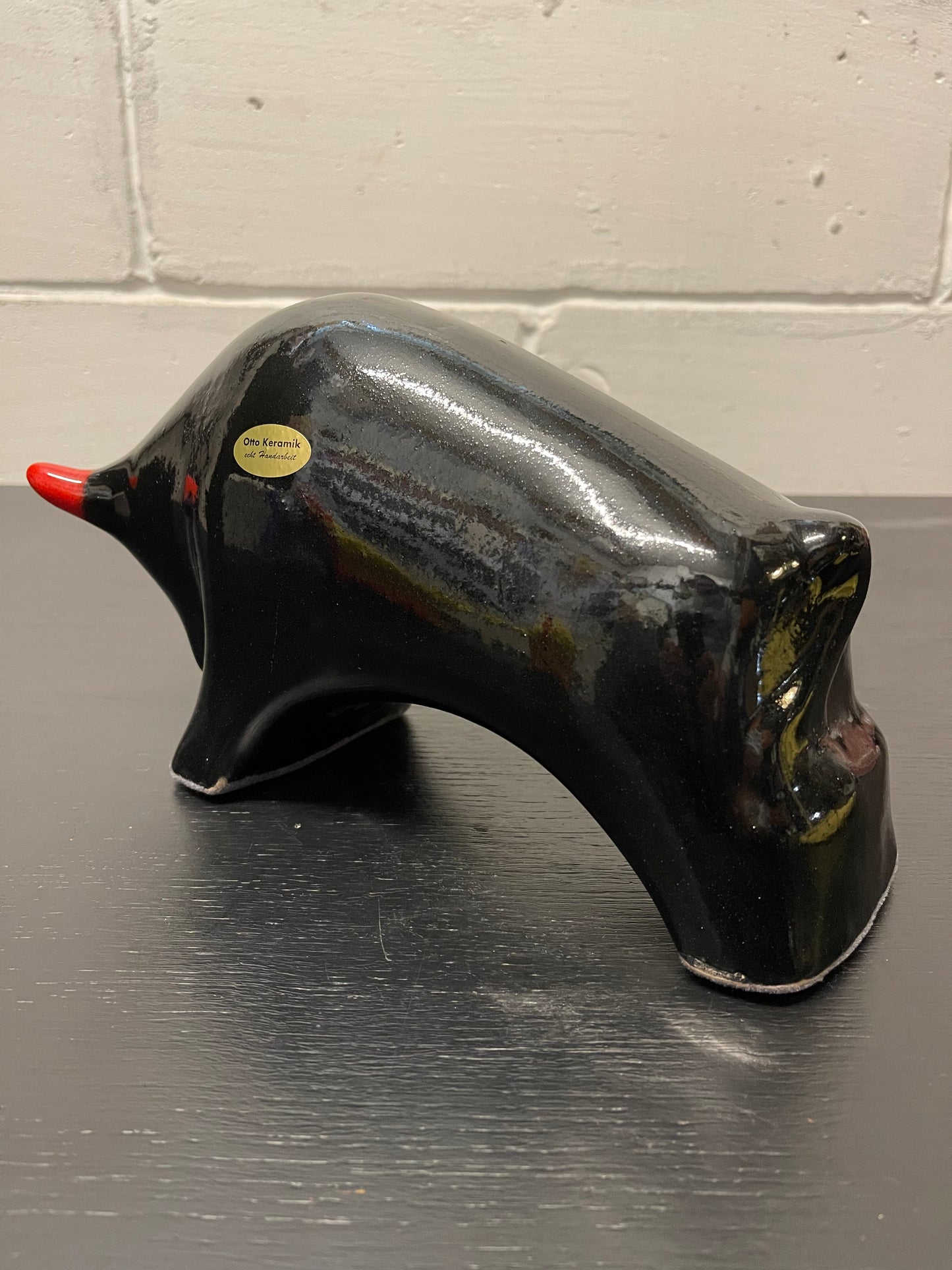 Otto Keramik Ceramic Bull West German Pottery Fat Lava