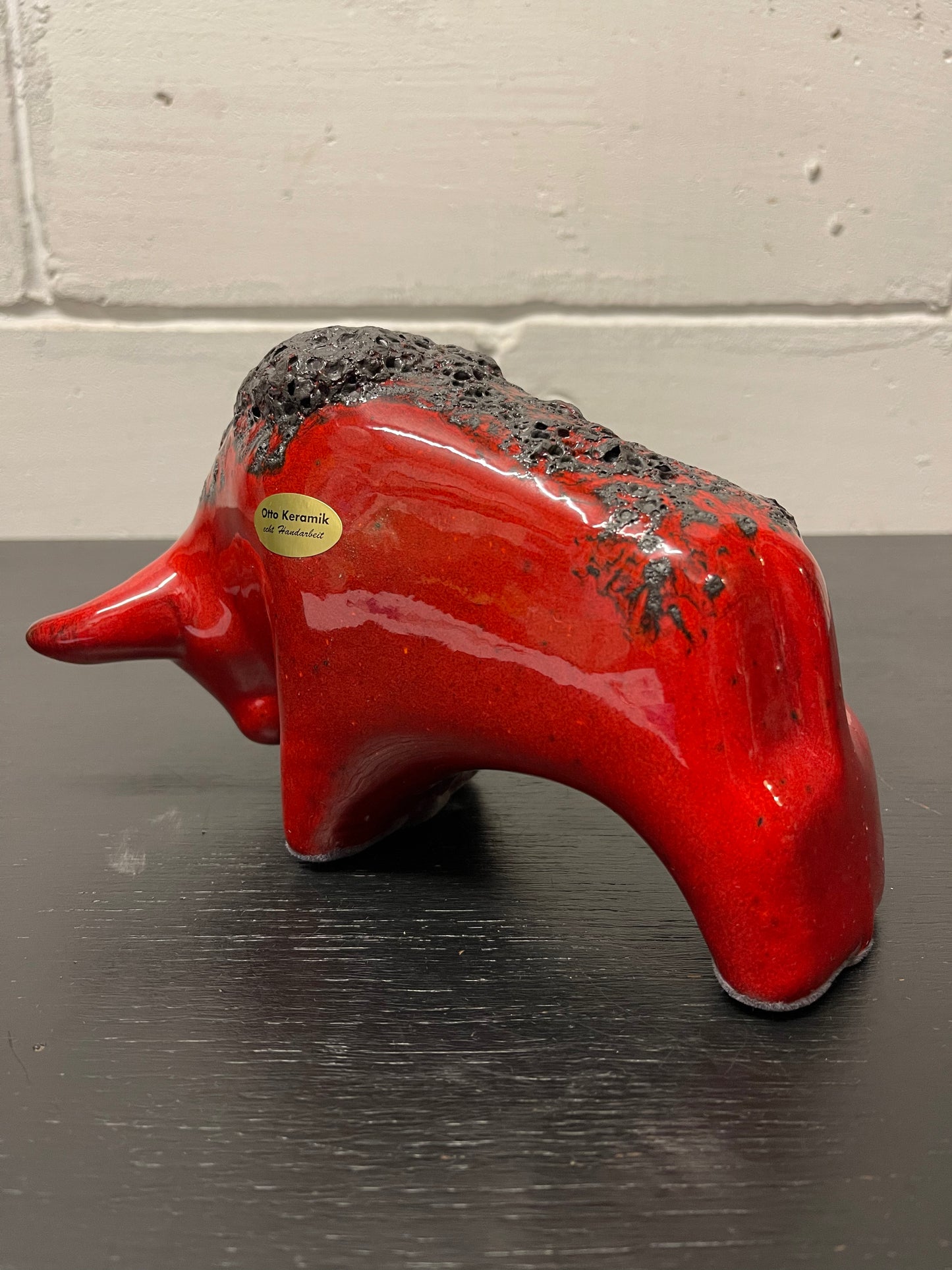 Otto Keramik Ceramic Bull West German Pottery Fat Lava