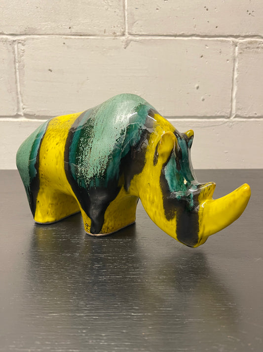 Exclusive Otto Keramik Ceramic Rhino West German Pottery Fat Lava