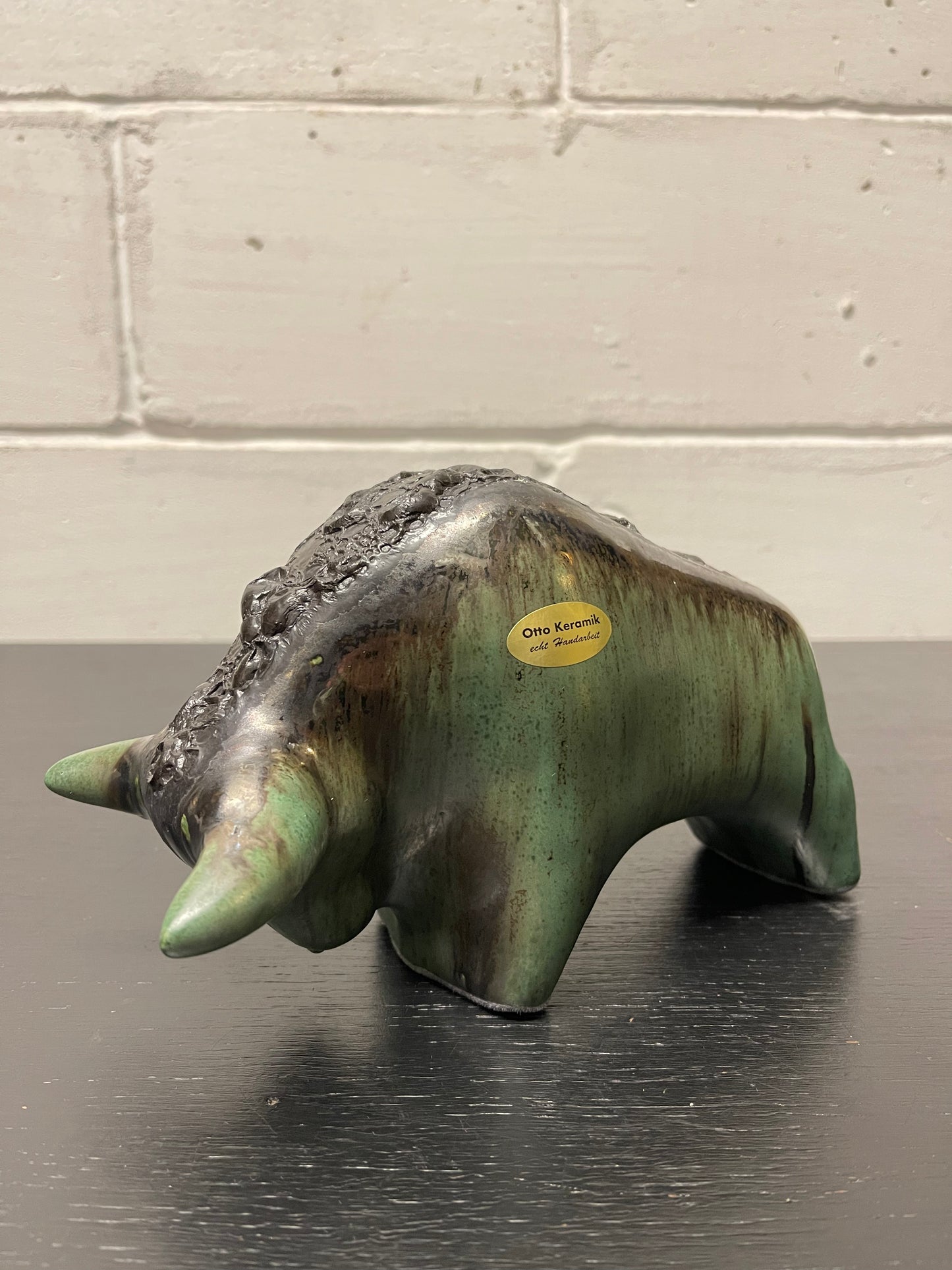 Otto Keramik Ceramic Bull West German Pottery Fat Lava