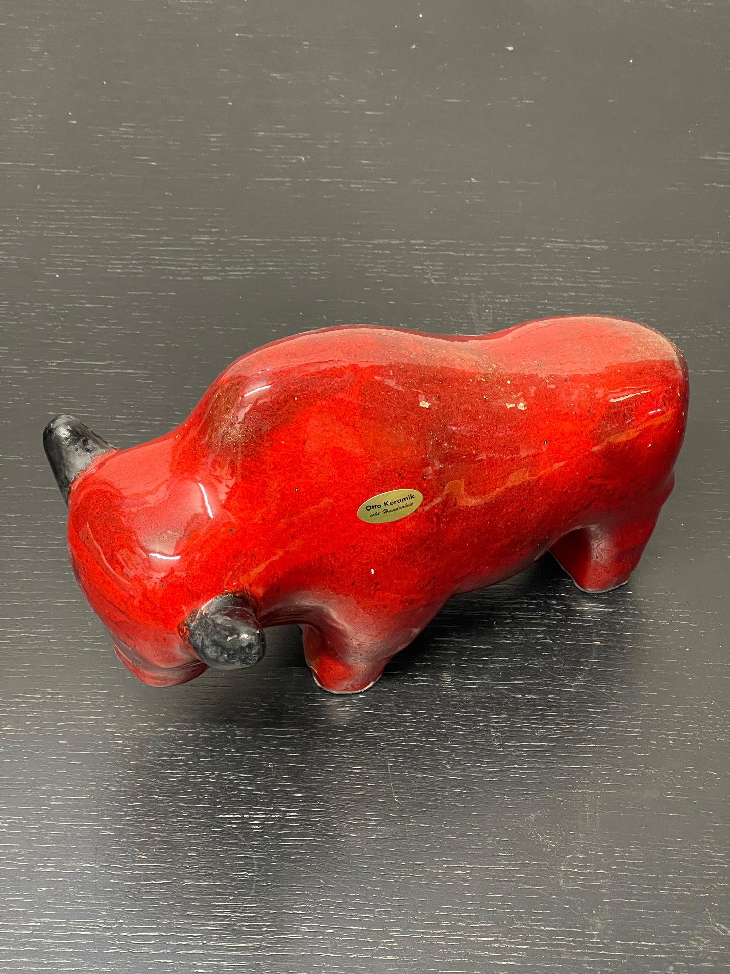 Otto Keramik Ceramic Bull West German Pottery Fat Lava