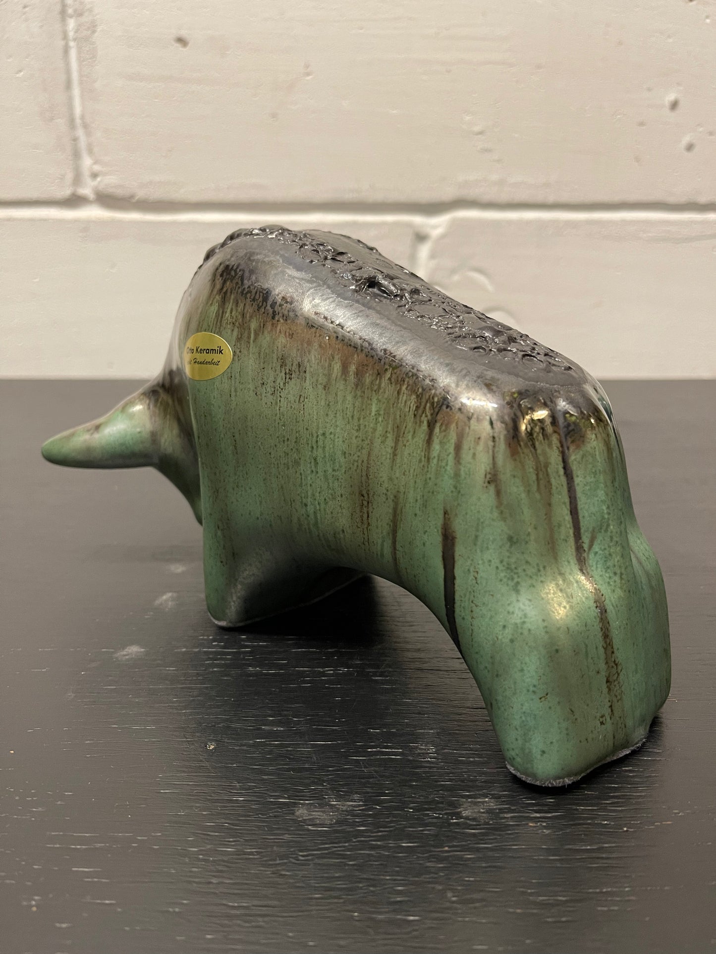 Otto Keramik Ceramic Bull West German Pottery Fat Lava