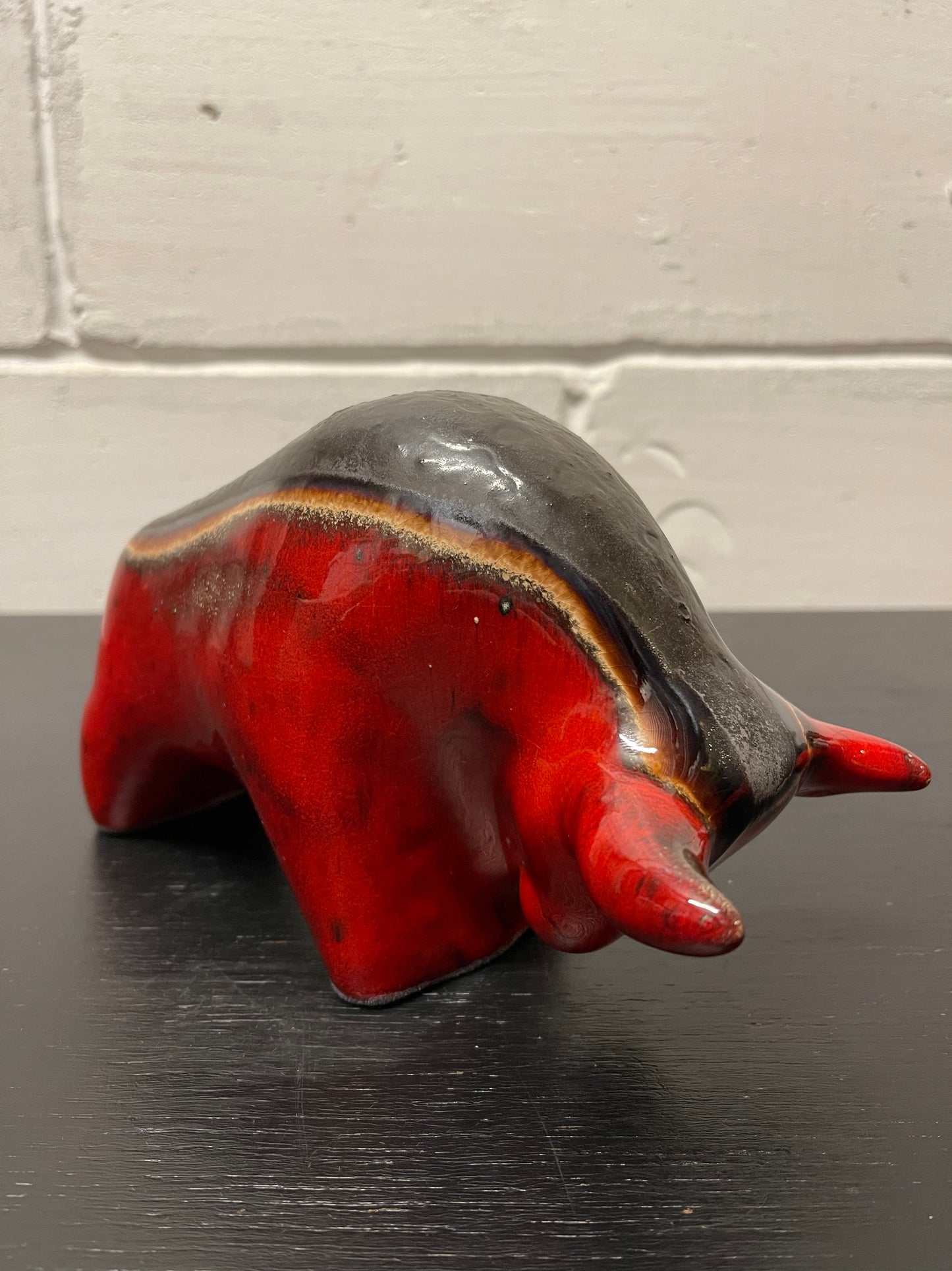 Otto Keramik Ceramic Bull West German Pottery Fat Lava
