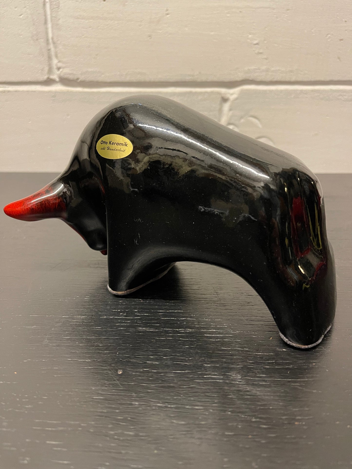 Otto Keramik Ceramic Bull West German Pottery Fat Lava