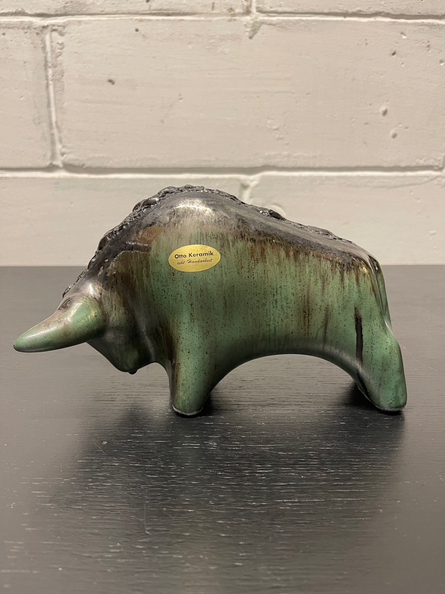 Otto Keramik Ceramic Bull West German Pottery Fat Lava