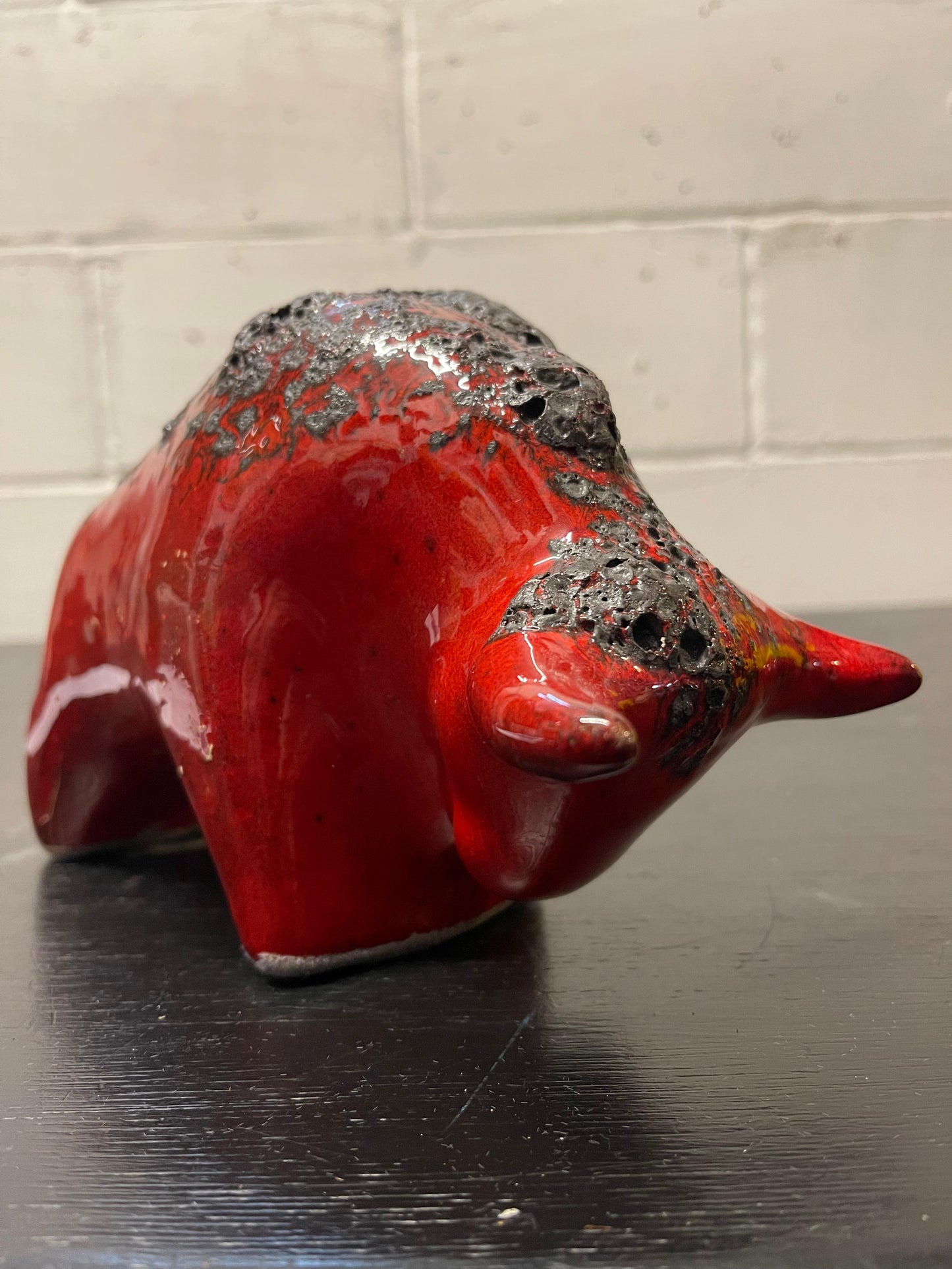 Otto Keramik Ceramic Bull West German Pottery Fat Lava