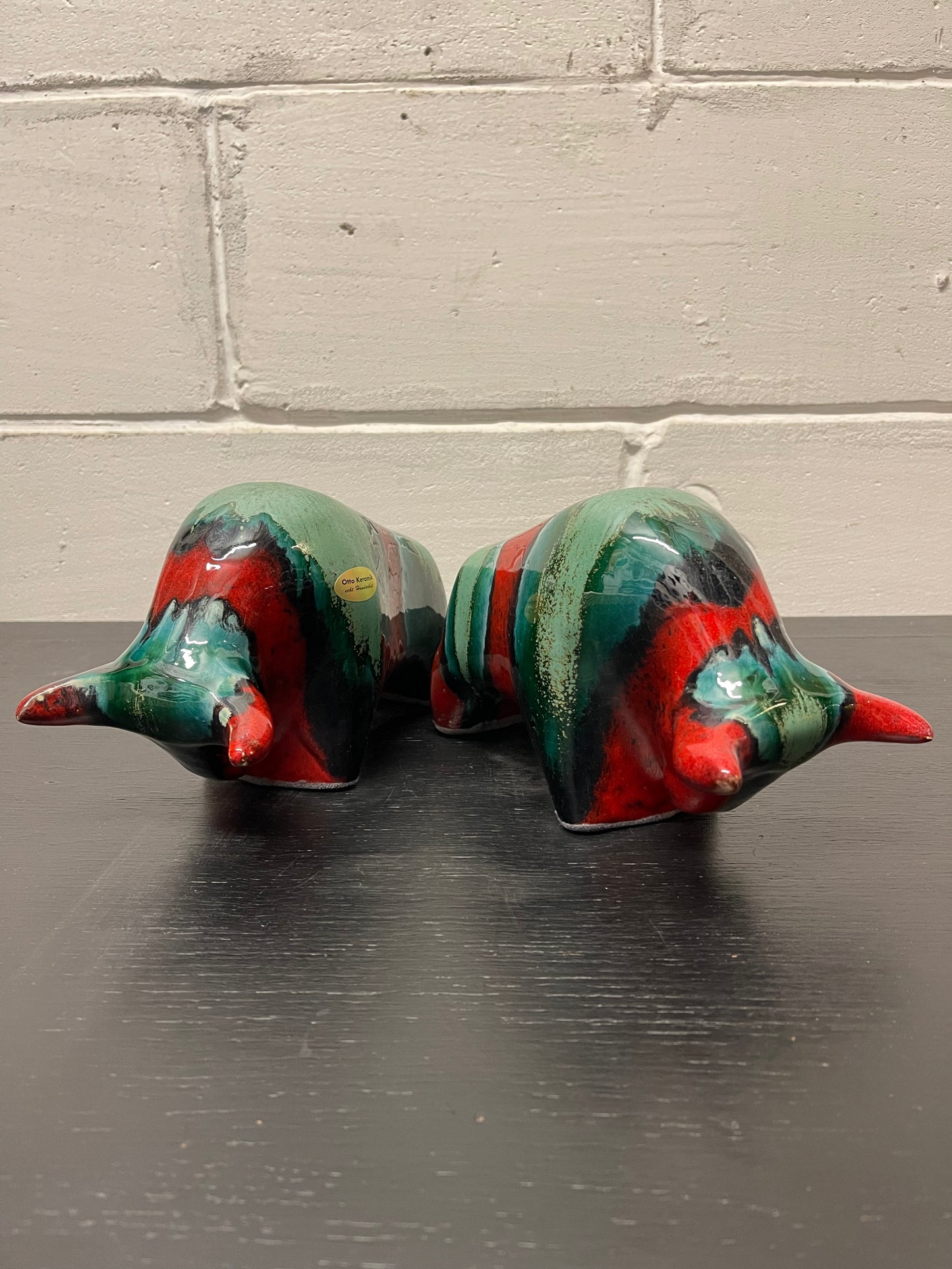 Otto Keramik Ceramic Bull West German Pottery Fat Lava