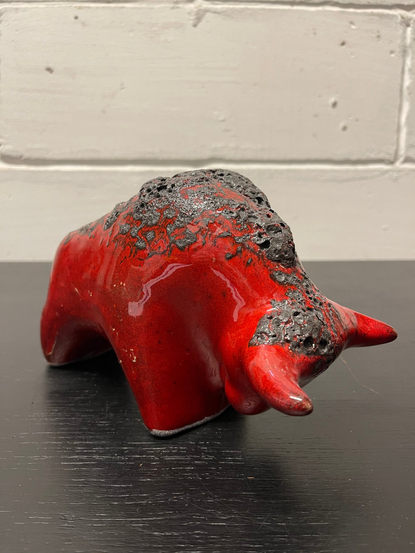 Otto Keramik Ceramic Bull West German Pottery Fat Lava