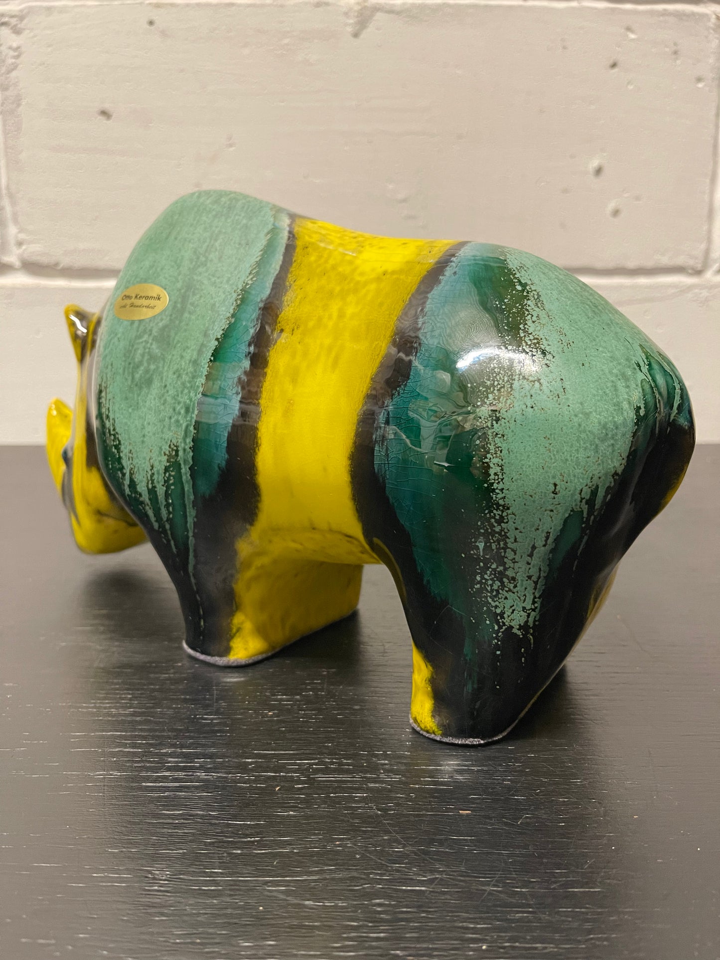 Exclusive Otto Keramik Ceramic Rhino West German Pottery Fat Lava