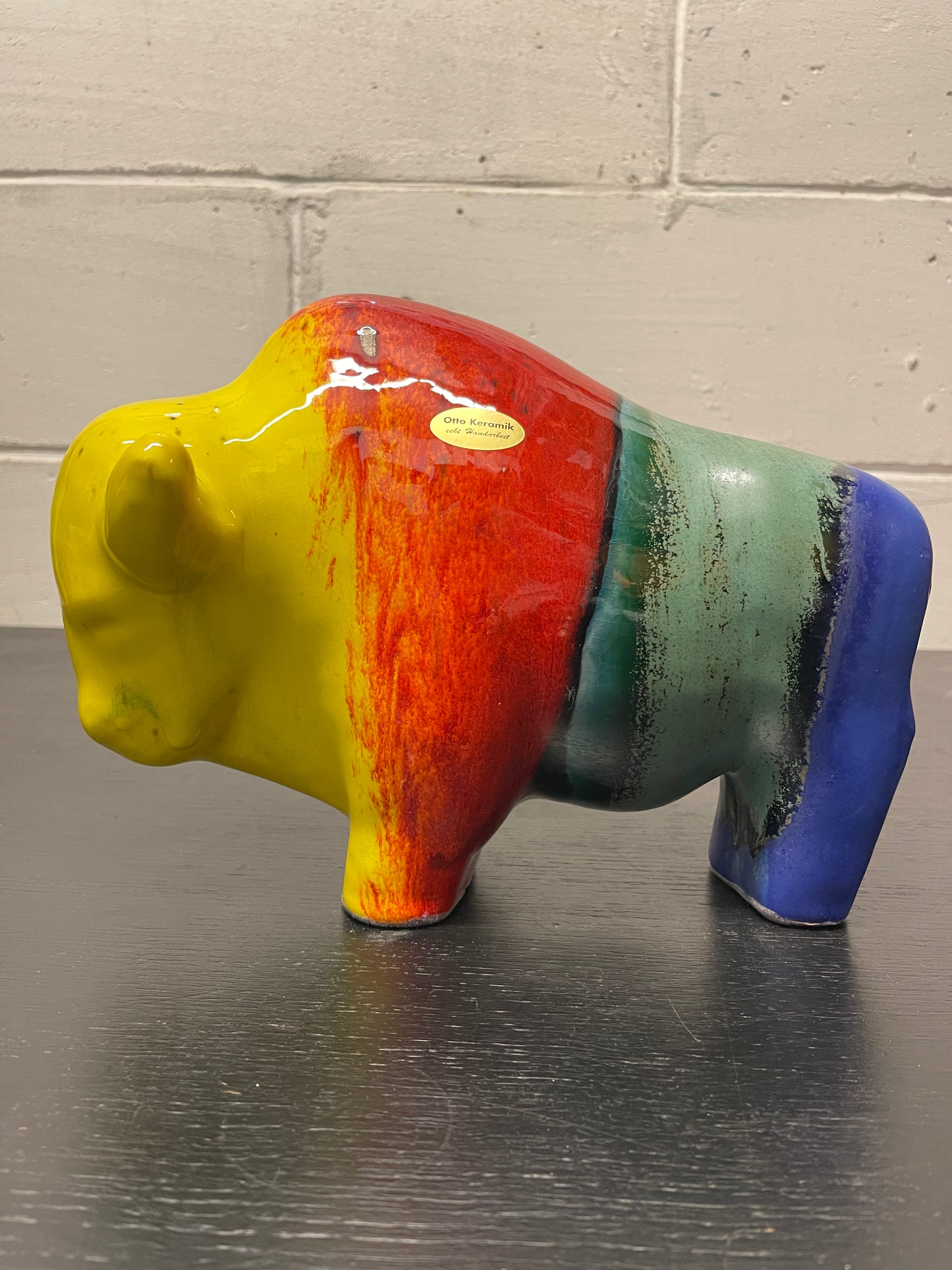 Otto Keramik Ceramic Bull West German Pottery Fat Lava
