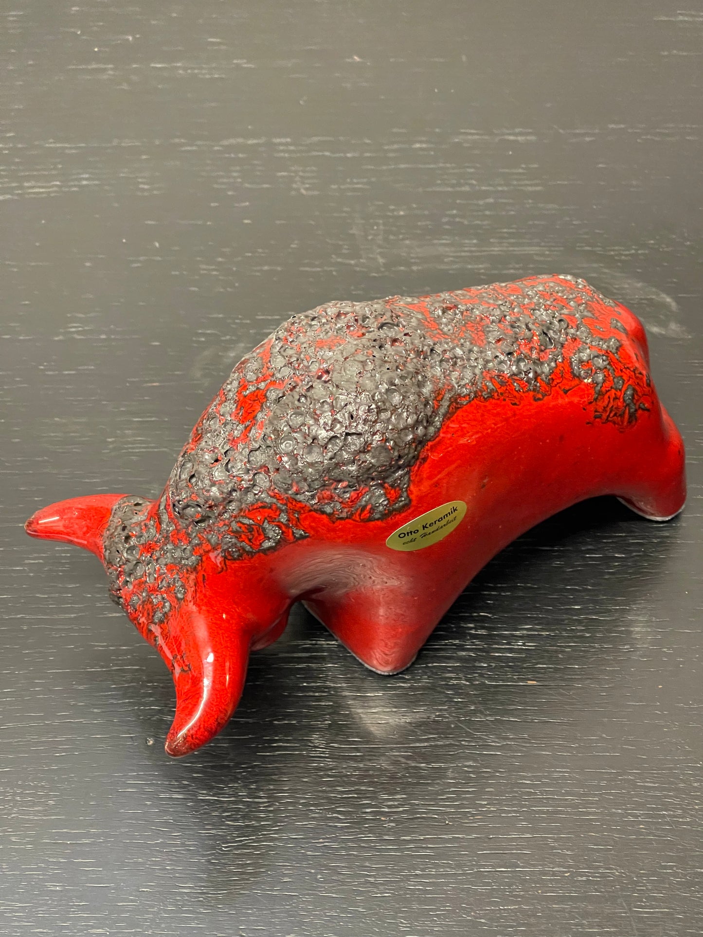 Otto Keramik Ceramic Bull West German Pottery Fat Lava