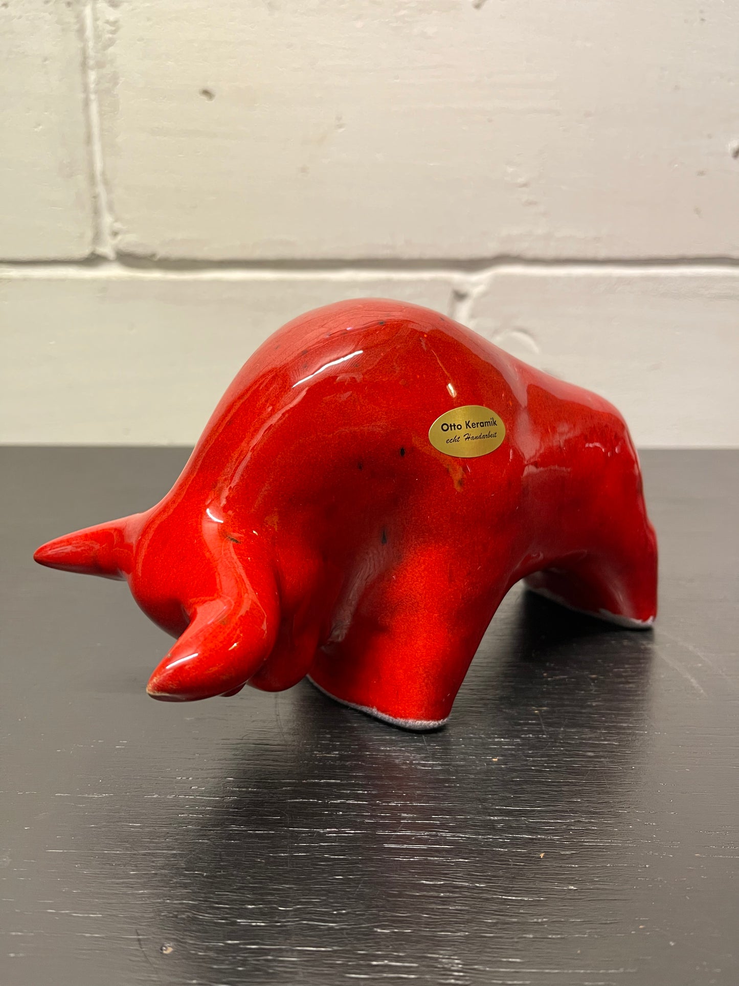 Otto Keramik Ceramic Bull West German Pottery Fat Lava
