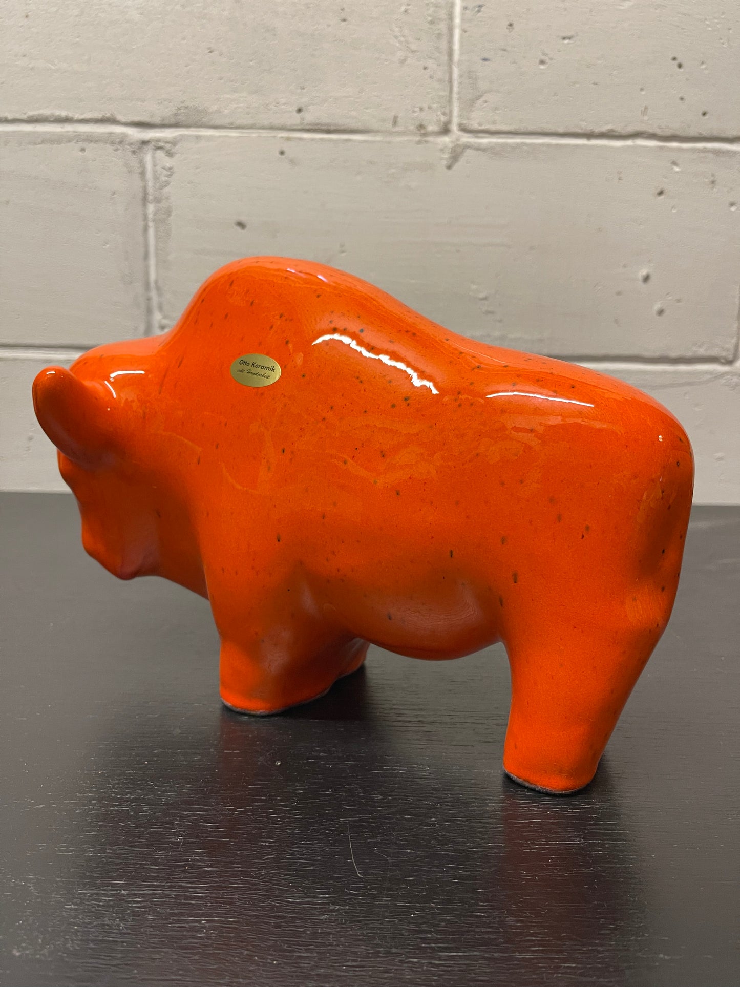Otto Keramik Ceramic Bull West German Pottery Fat Lava