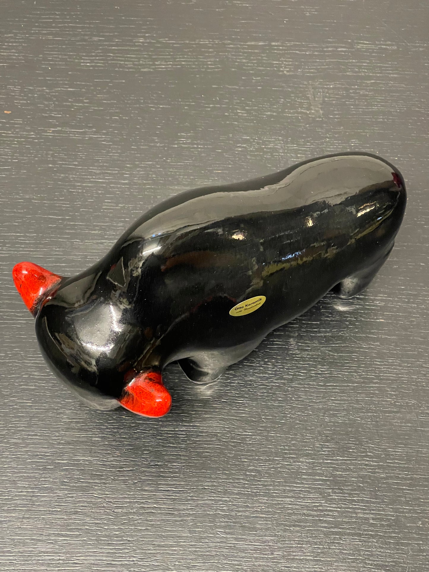 Otto Keramik Ceramic Bull West German Pottery Fat Lava