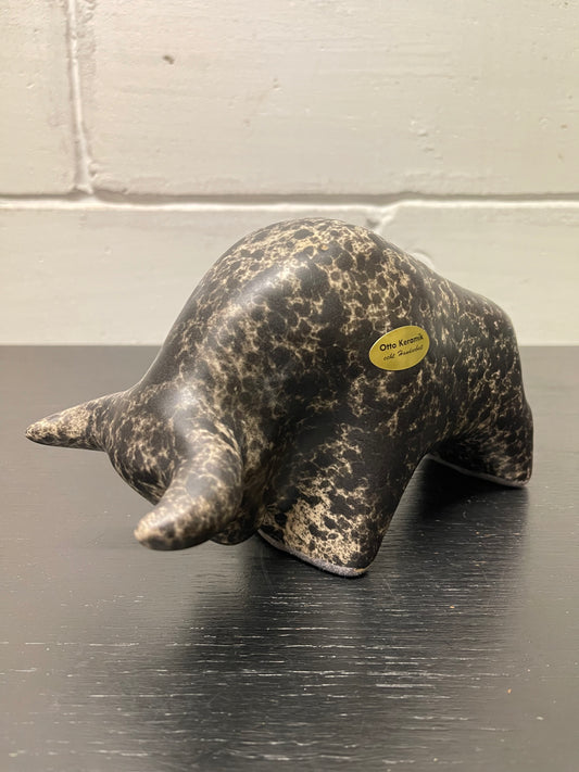 Otto Keramik Ceramic Bull West German Pottery Fat Lava