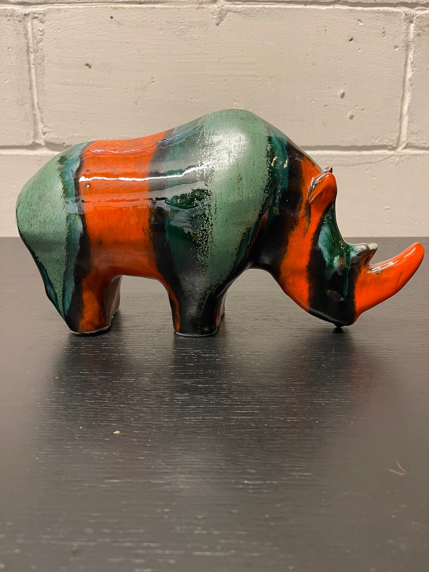 Exclusive Otto Keramik Ceramic Rhino West German Pottery Fat Lava