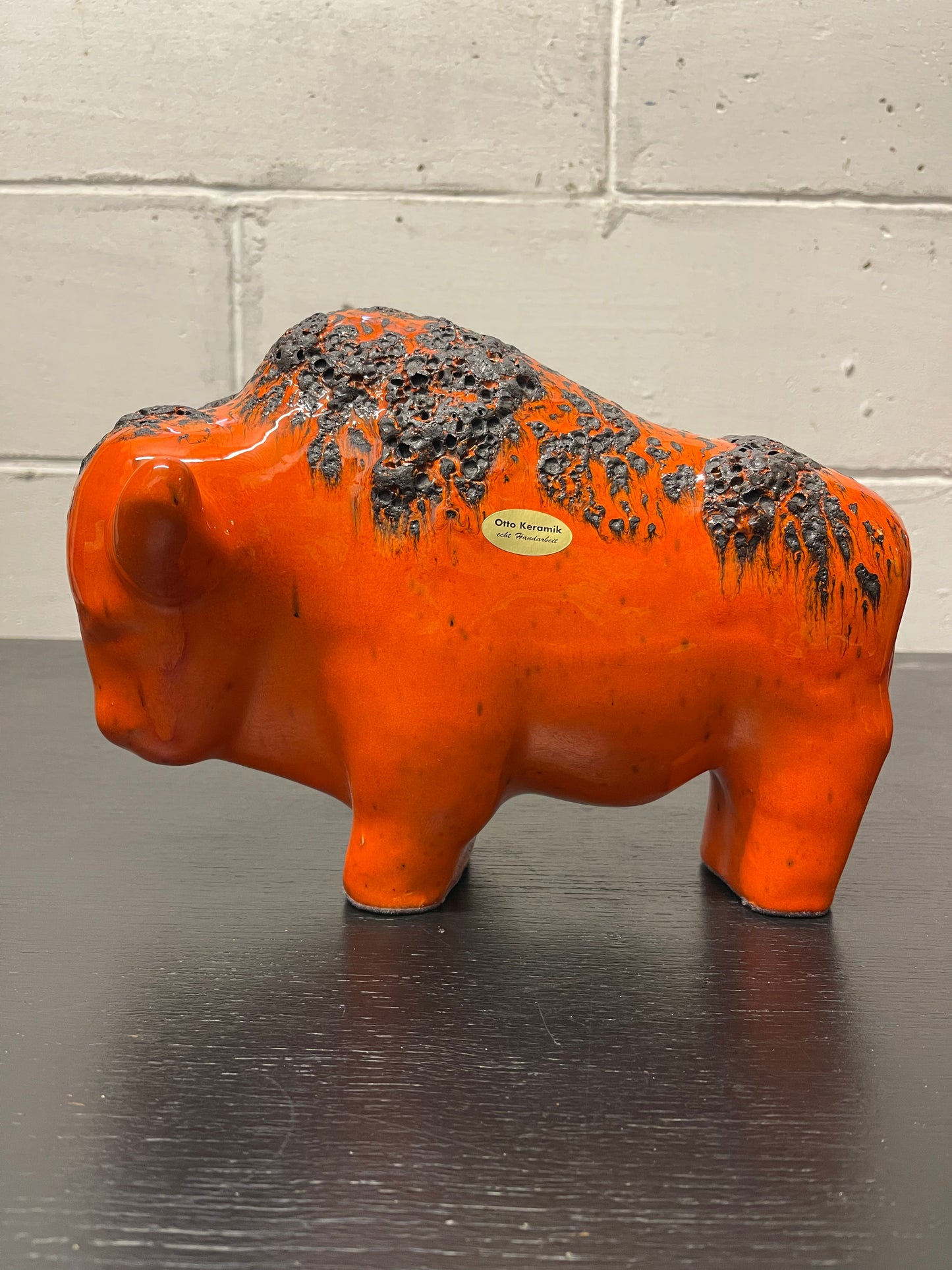 Otto Keramik Ceramic Bull West German Pottery Fat Lava