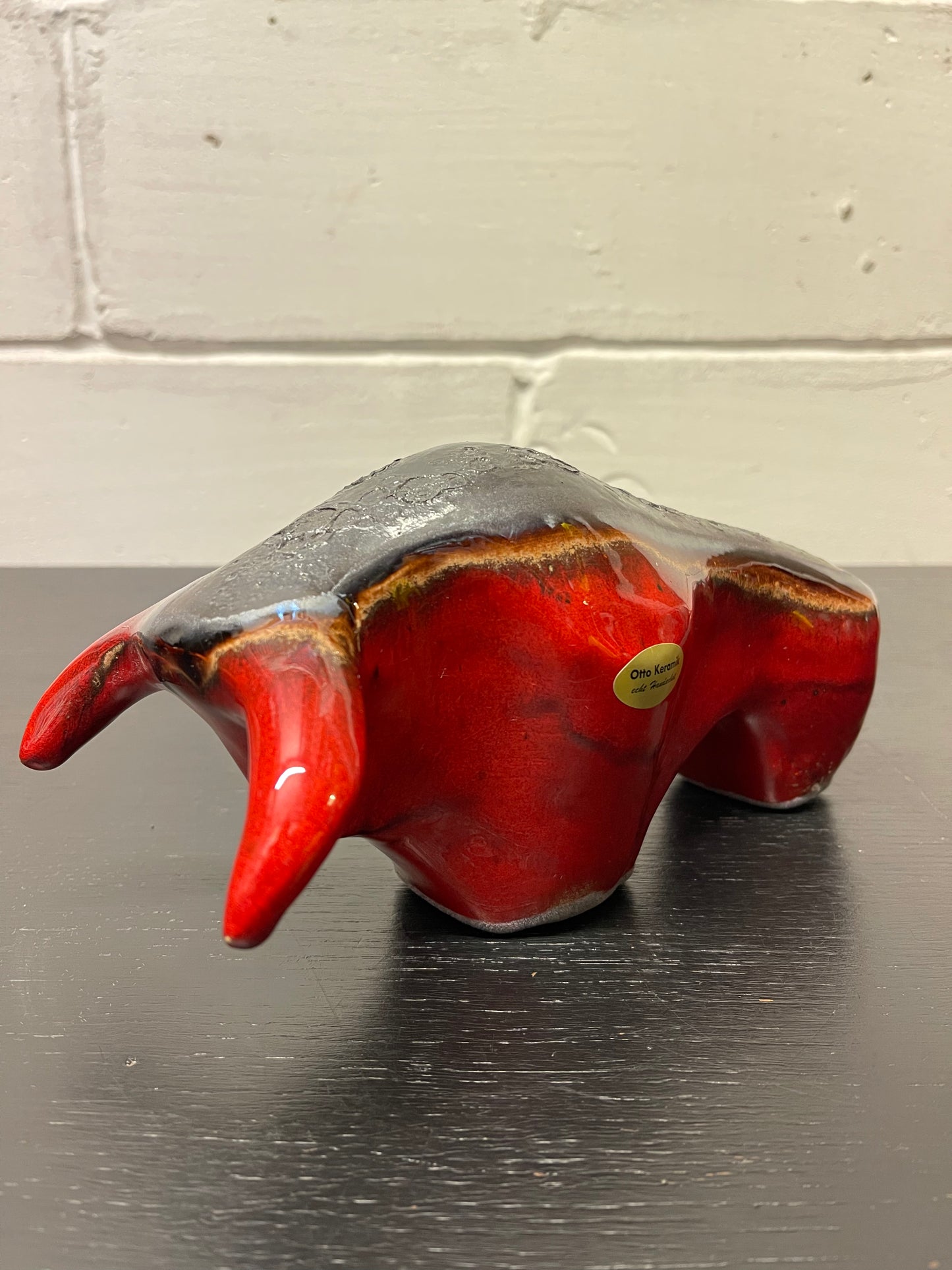 Otto Keramik Ceramic Bull West German Pottery Fat Lava