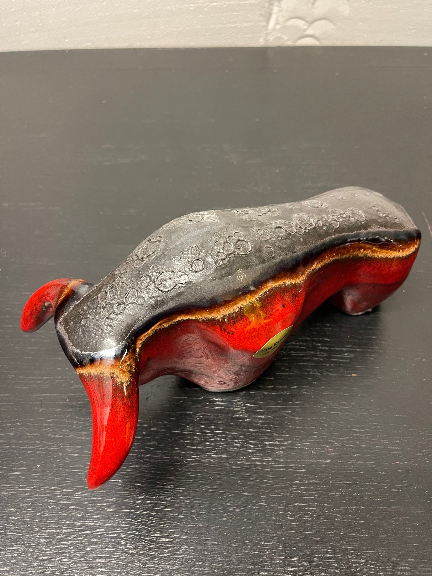Otto Keramik Ceramic Bull West German Pottery Fat Lava